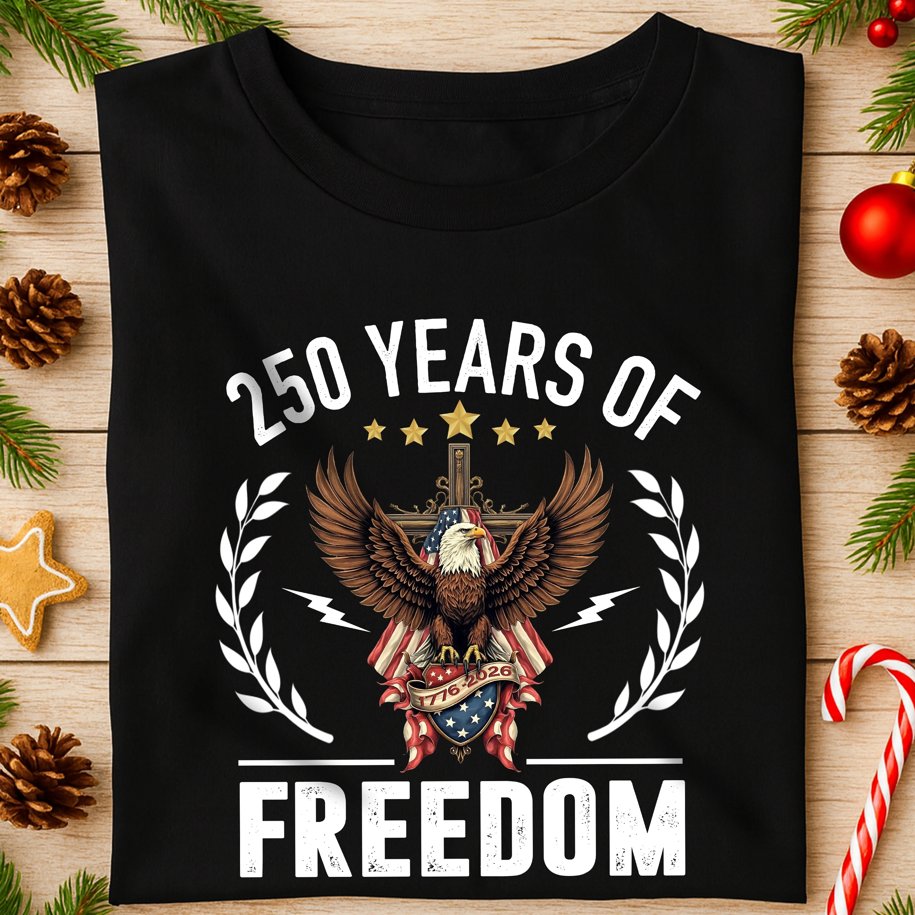 USA 250 of Freedom With Eagle Dark Shirt For Family Gift LM32 895139 - Image 4