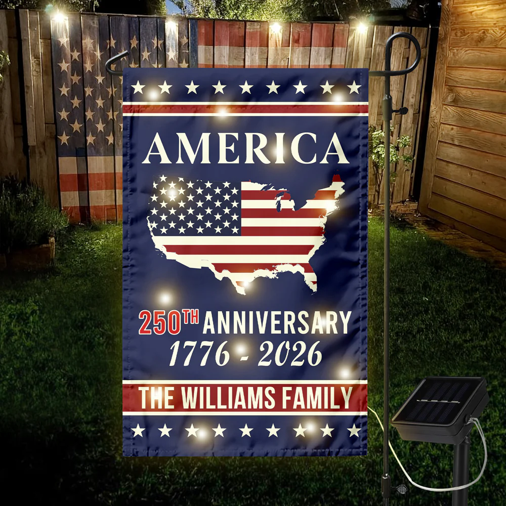 Personalized Family Name America 250th Anniversary LED Garden Flag LM32 895819 - Image 4