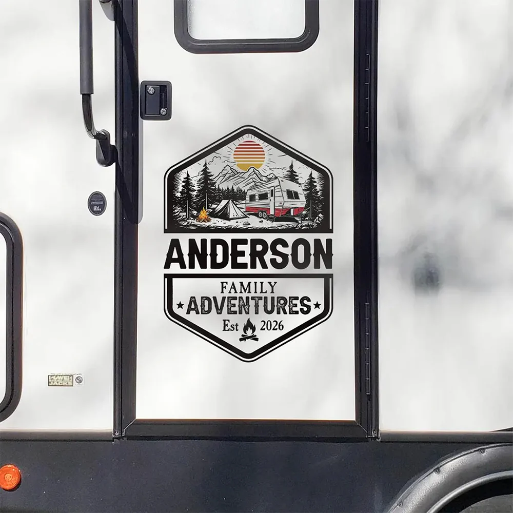 Personalized Family Name Happy Campers Adventures RV Decal Sticker LM32 669403 - Image 7