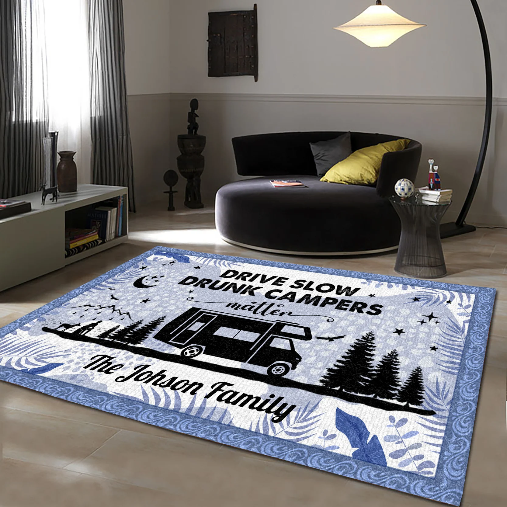 Personalized Family Name Tropical Summer Camping Patio Rug, Patio Mat LM32 893745 - Image 2