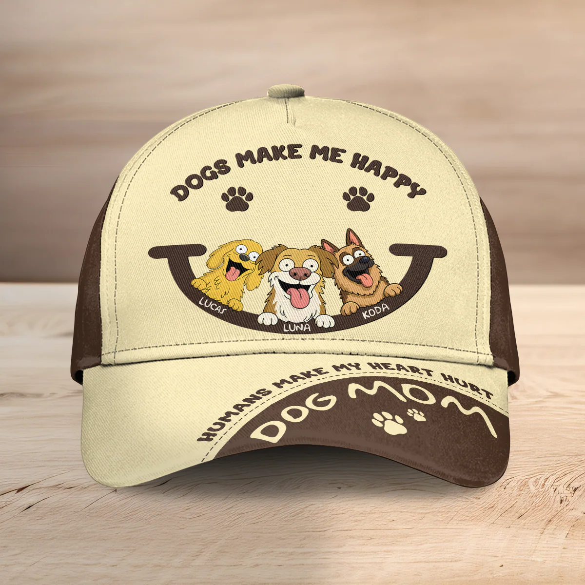 Funny Dog Makes Me Happy Humans Make My Heart Hurt Classic Cap LM32 893361 - Image 2