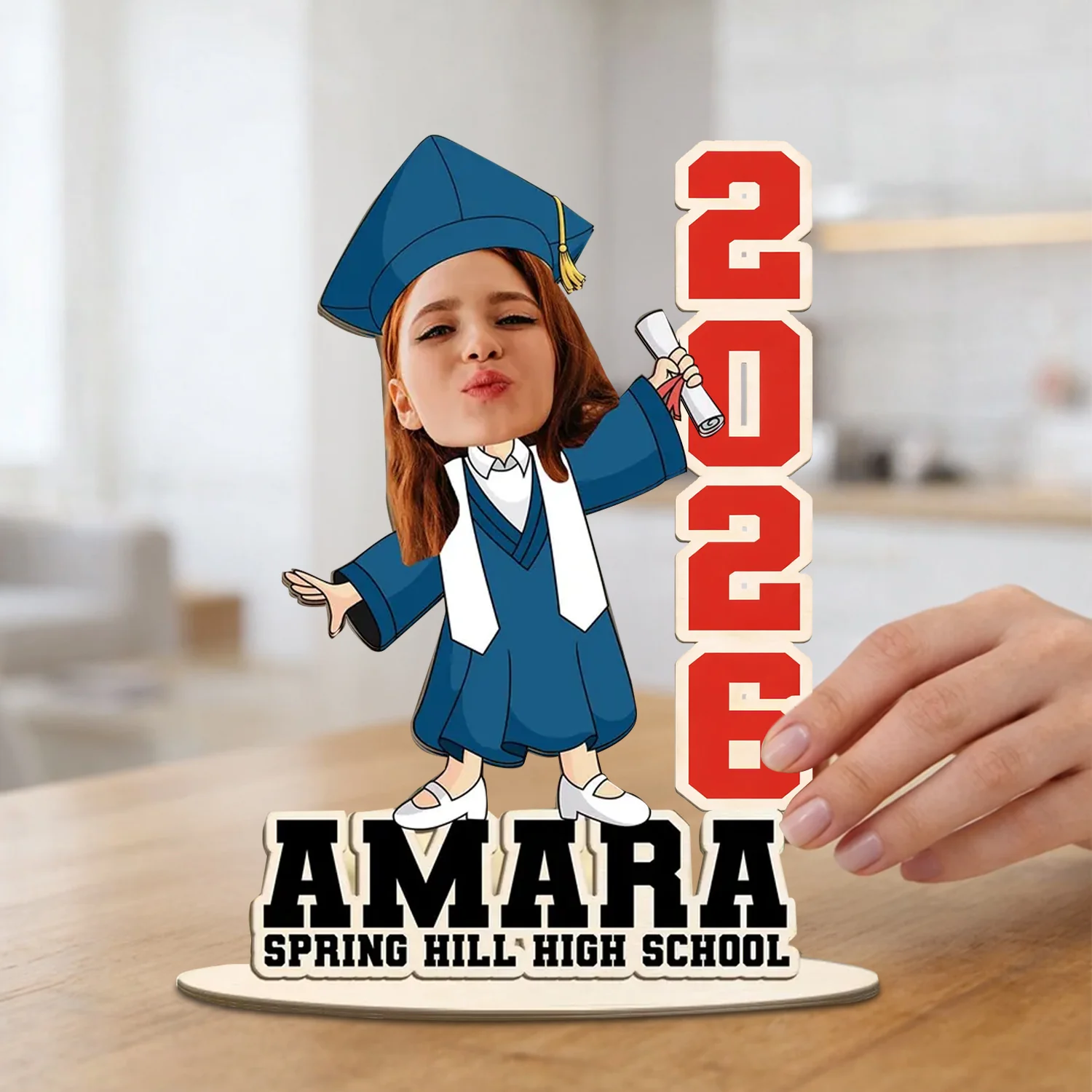 Personalized Funny Face Photo Gift for Class of 2026 Graduation Wooden Stand LM32 899319 - Image 4
