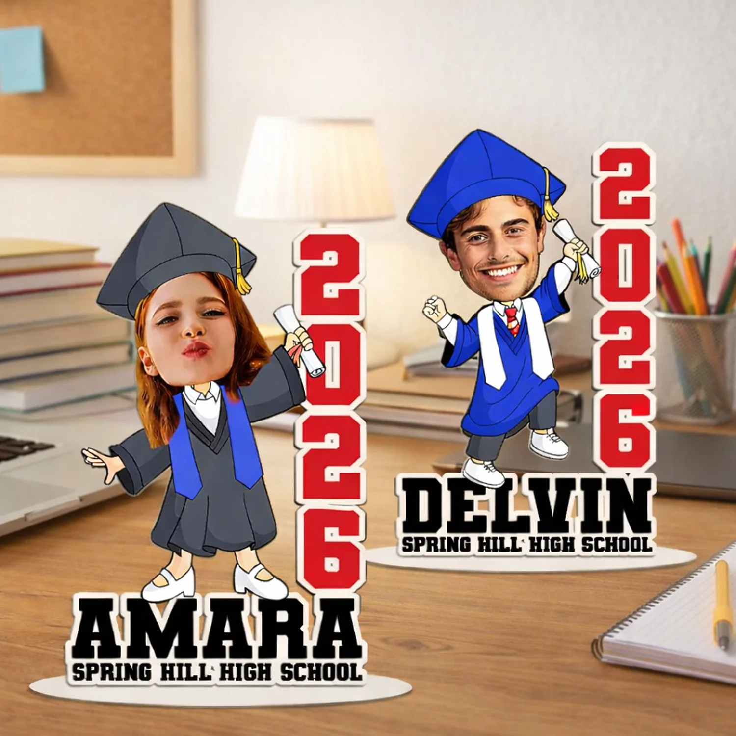 Personalized Funny Face Photo Gift for Class of 2026 Graduation Wooden Stand LM32 899319 - Image 6