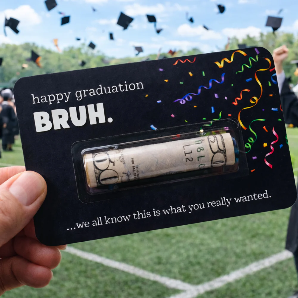 Personalized Funny Gift Happy Graduation BRUH Money Holder Card LM32 899169 - Image 3