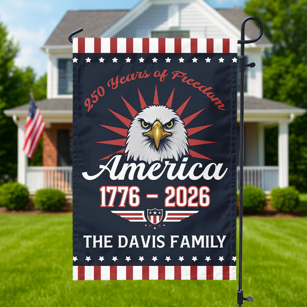 Personalized Gift 250 Years Of Freem Patriotic Garden Flag LM32 895339 - Image 4