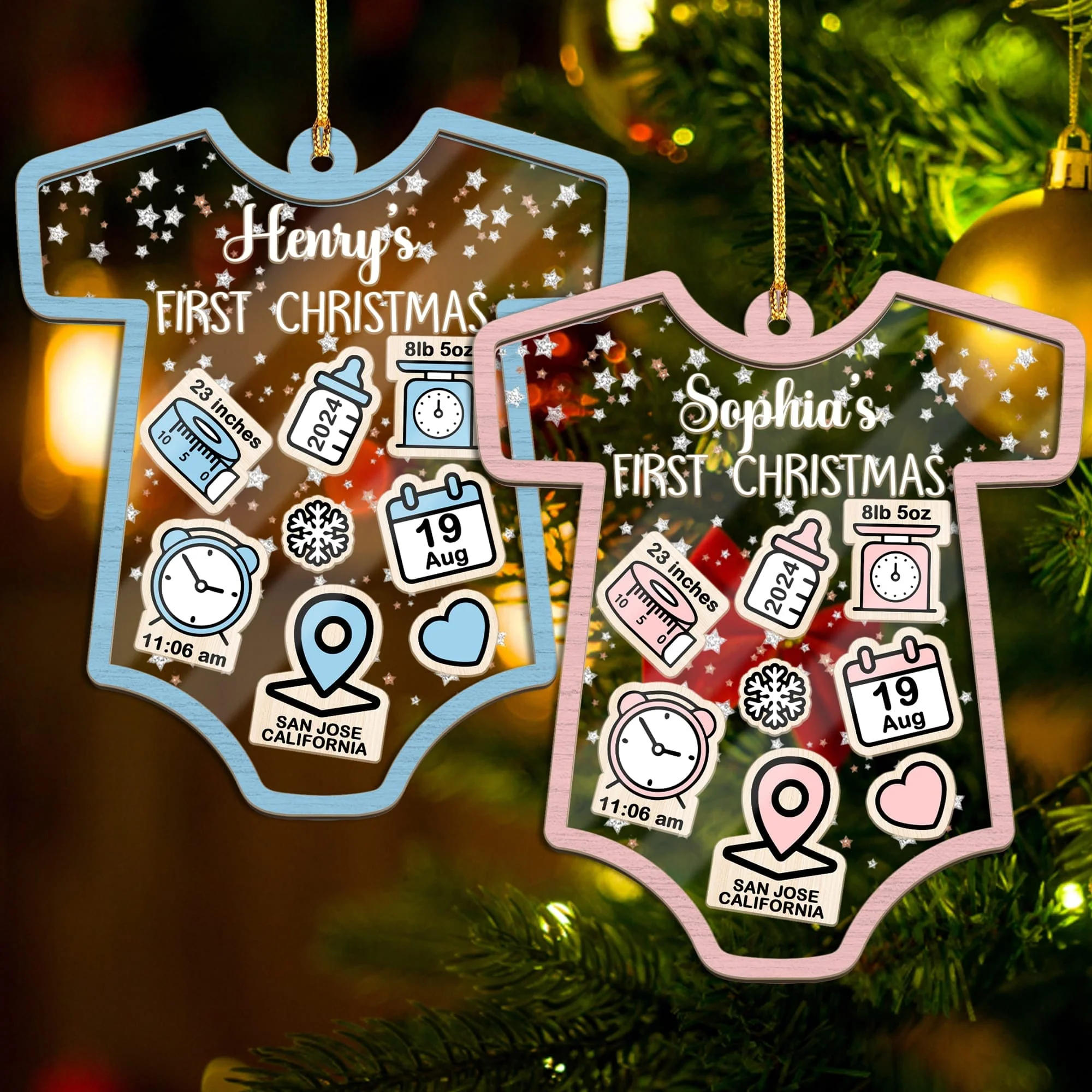 Personalized Gift Baby's First Christmas Ornament 2024 Shaker Ornament HA75 891745 - Image 4