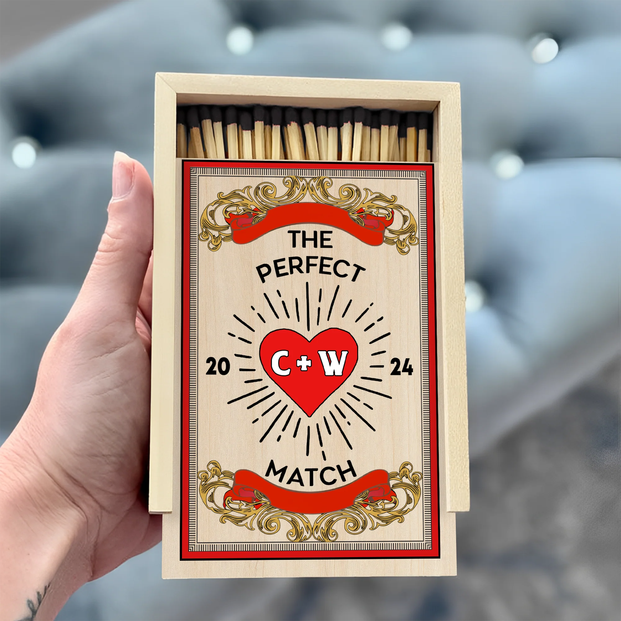 Personalized Gift For Couple Anniversary Unique Large Matchbox LM32 893799 - Image 3