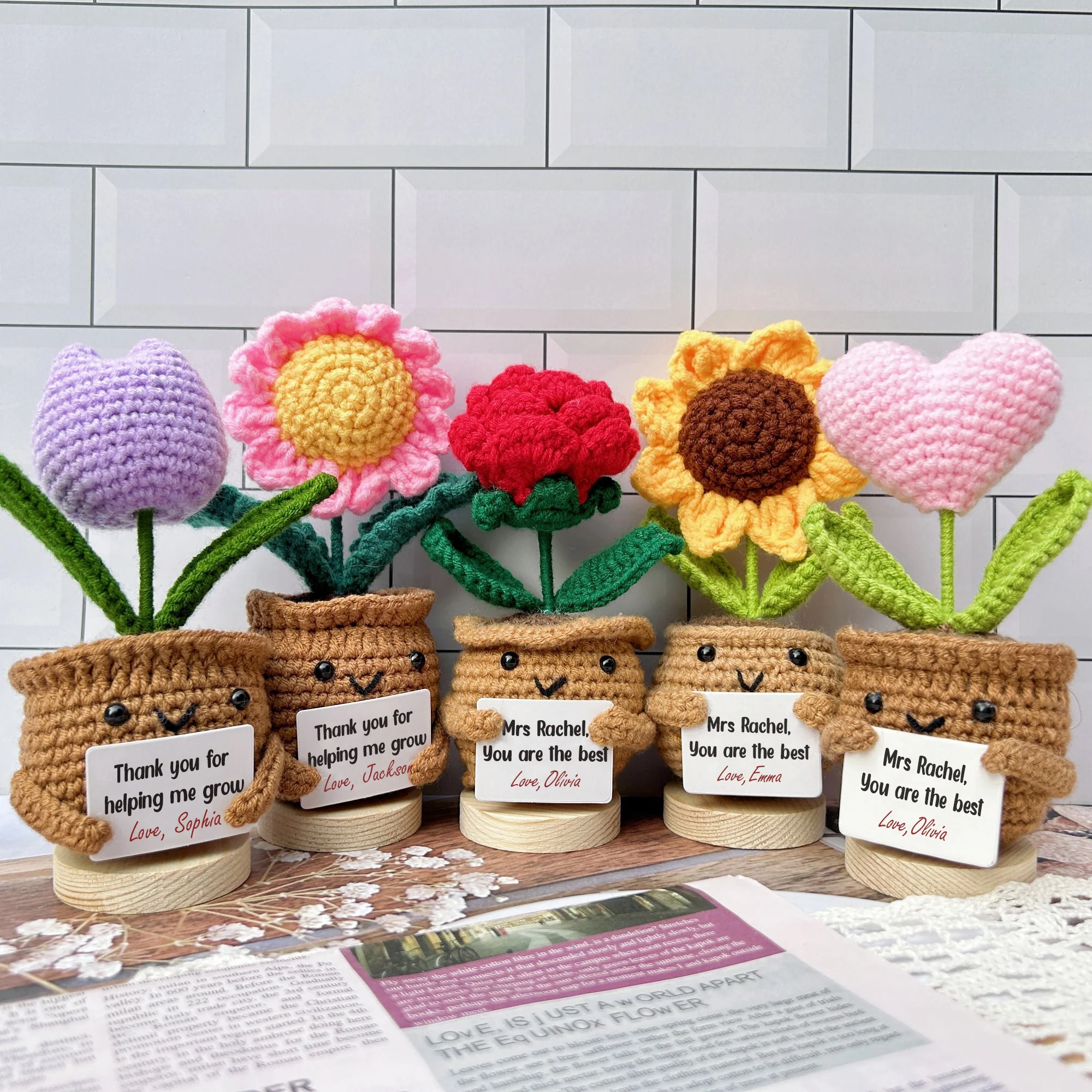 Personalized Gift For Teacher Thank You For Helping Me Grow Crochet Plant LM32 893797 - Image 2