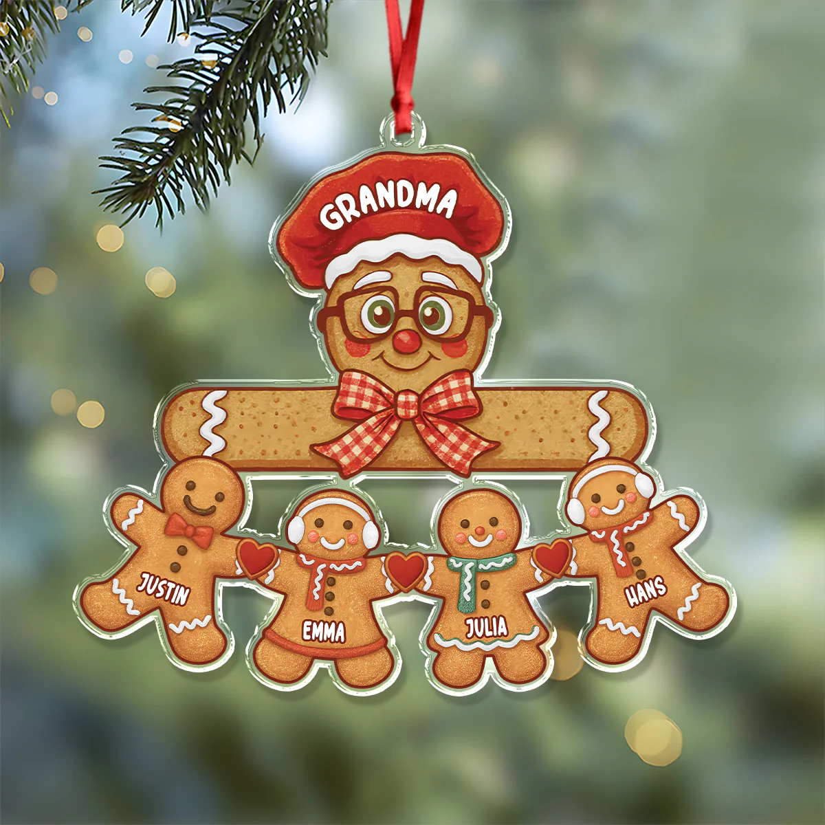 Personalized Gift Ginger With Love Grandkids Christmas Acrylic Ornament LM32 897111 - Image 5
