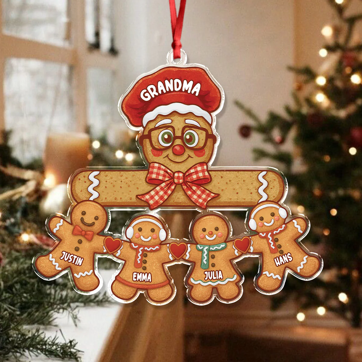 Personalized Gift Ginger With Love Grandkids Christmas Acrylic Ornament LM32 897111 - Image 6