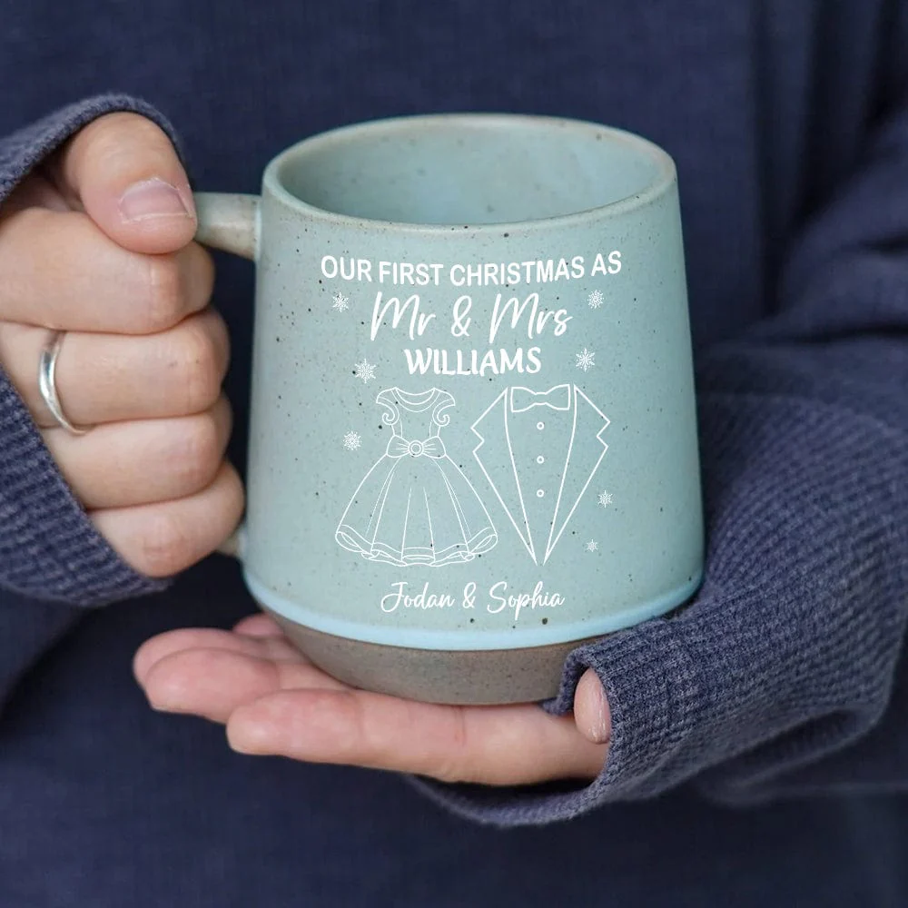 Personalized Gift Here's To Cozy Morning Our First Christmas Printed Pottery Mug For Couple LM32 891945 - Image 3