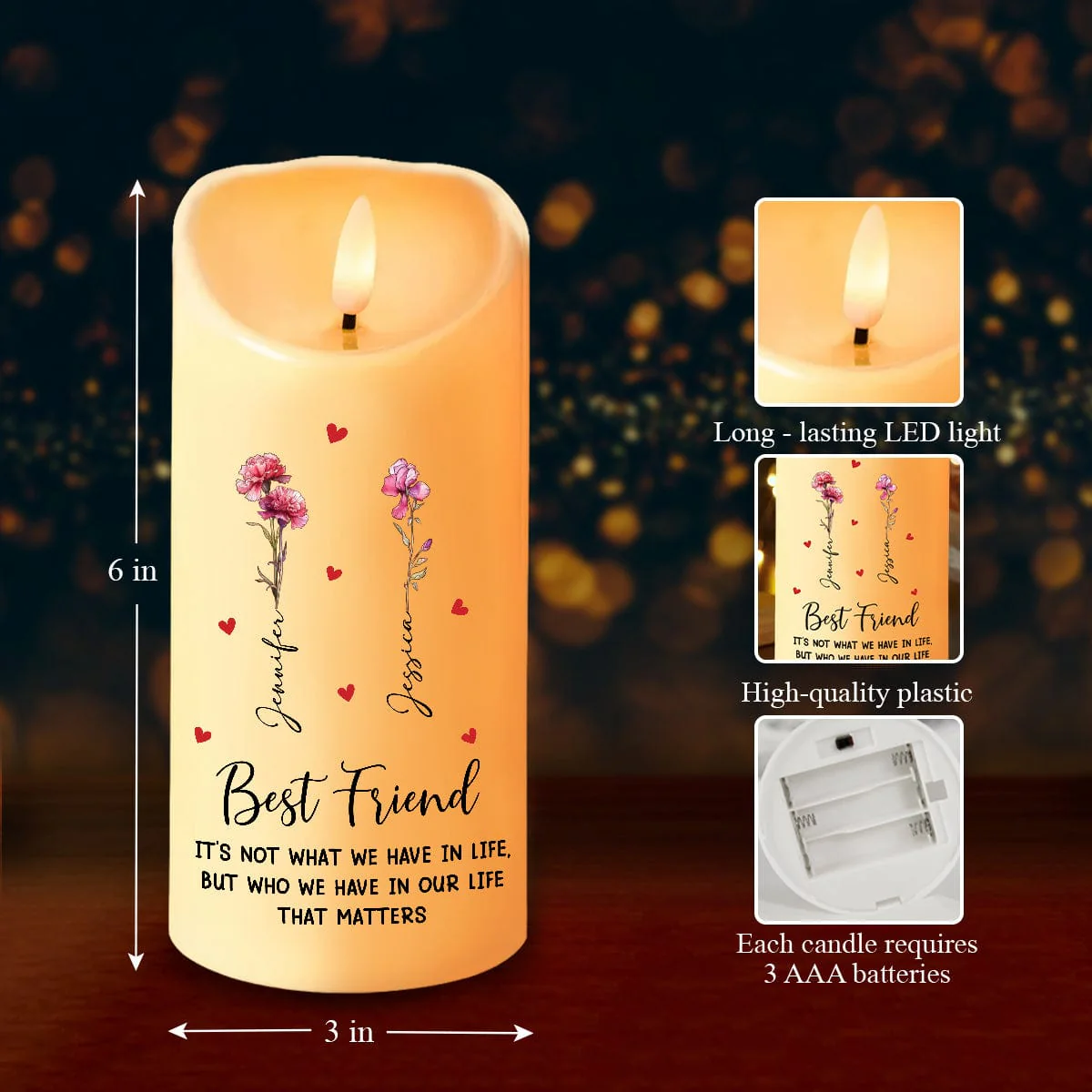 Personalized Gift I’m Here For You, No Matter What LED Candle For Bestie HA75 891835 - Image 6