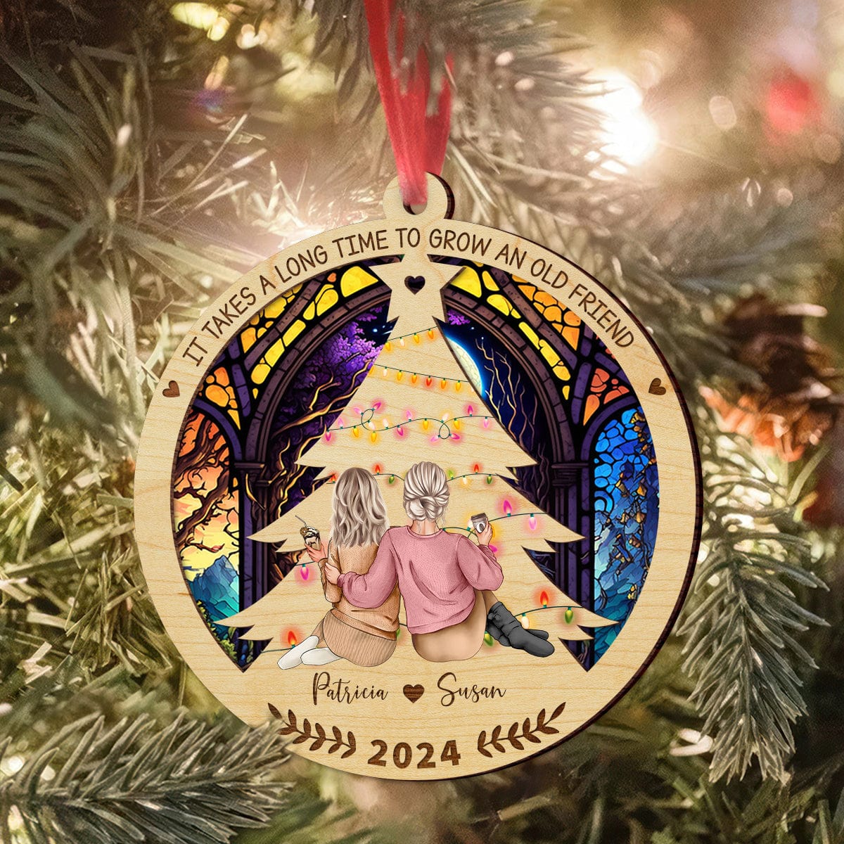 Personalized Gift It Takes A Long Time To Grow An Old Friend Wood Ornament LM32 893019