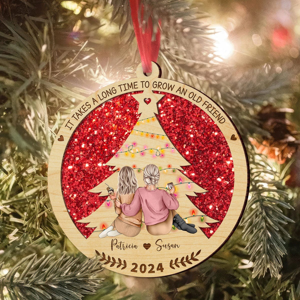 Personalized Gift It Takes A Long Time To Grow An Old Friend Wood Ornament LM32 893019 - Image 5