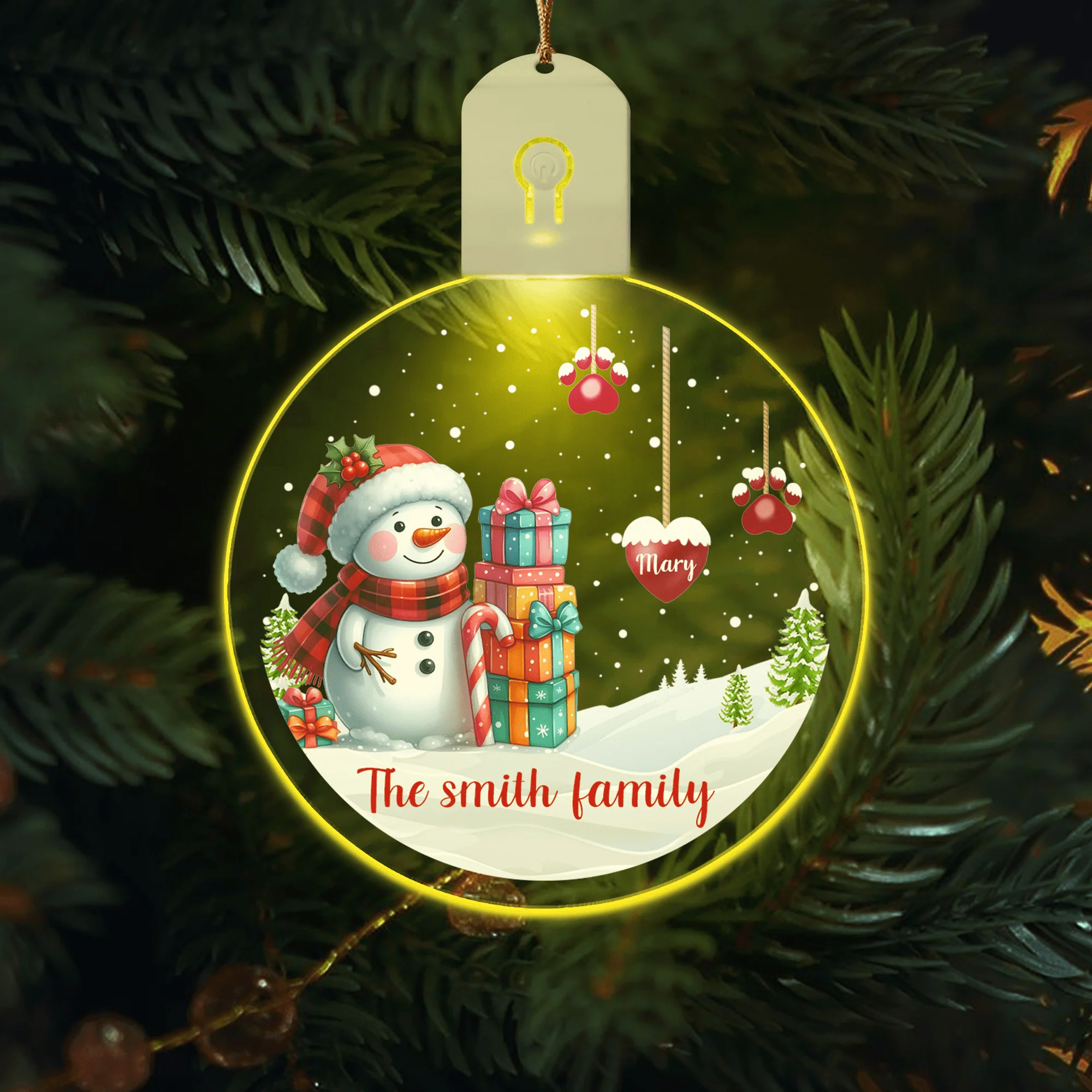Personalized Gift My Favorite Part Of Christmas Is Family Led Acrylic Ornament HA75 891903