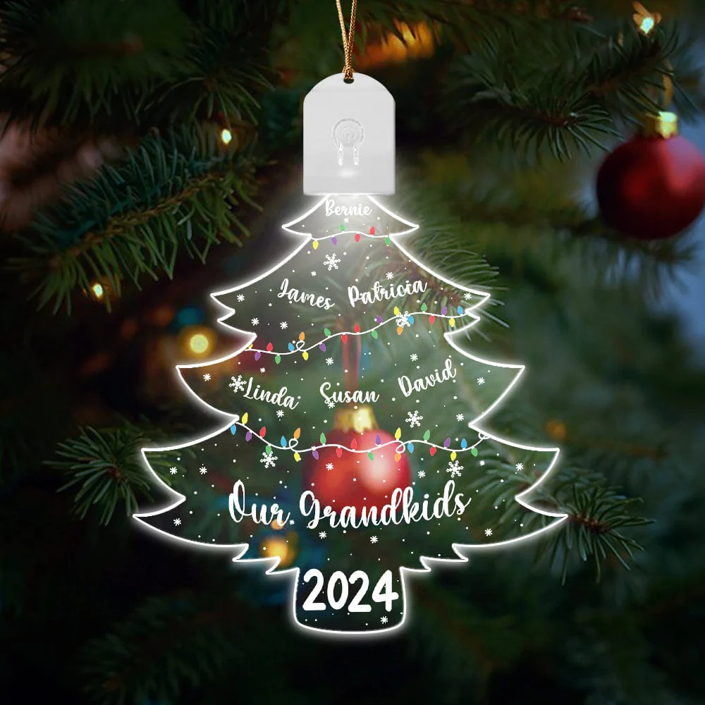 Personalized Gift Our Grandkids Christmas Tree With Names Led Acrylic Ornament HA75 891907 - Image 2