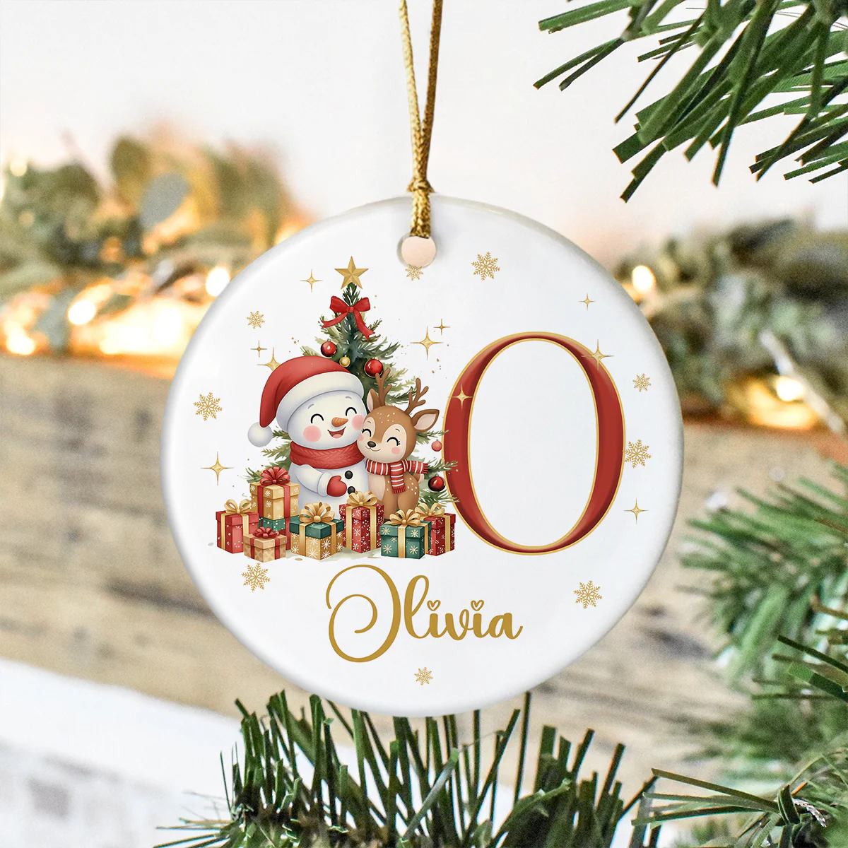 Personalized Gift Snowman Alphabet Christmas Ceramic Ornament LM32 895087 - Image 5