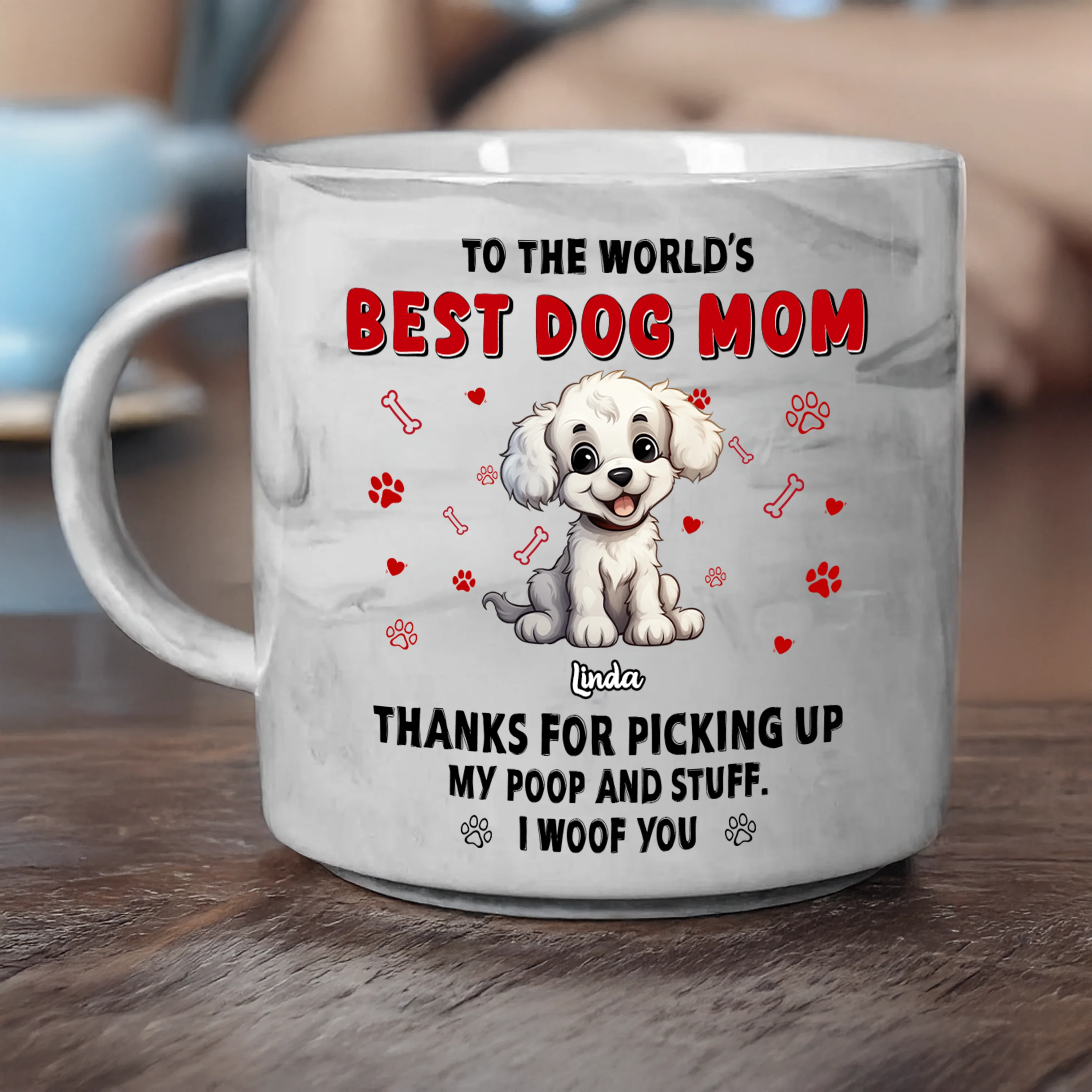 Personalized Gift To The World's Best Dog Mom Marble Mug LM32 893253 - Image 5