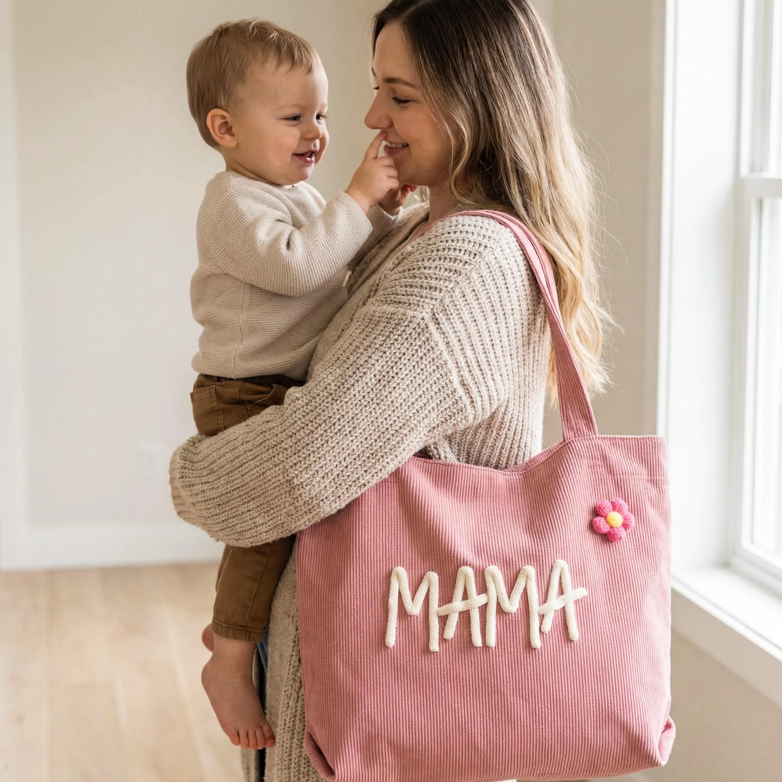 Personalized GIGI Corduroy Chunky Yarn Tote Bag, Mother's Day Surprise Gift for Grandma LM32 899769 - Image 6