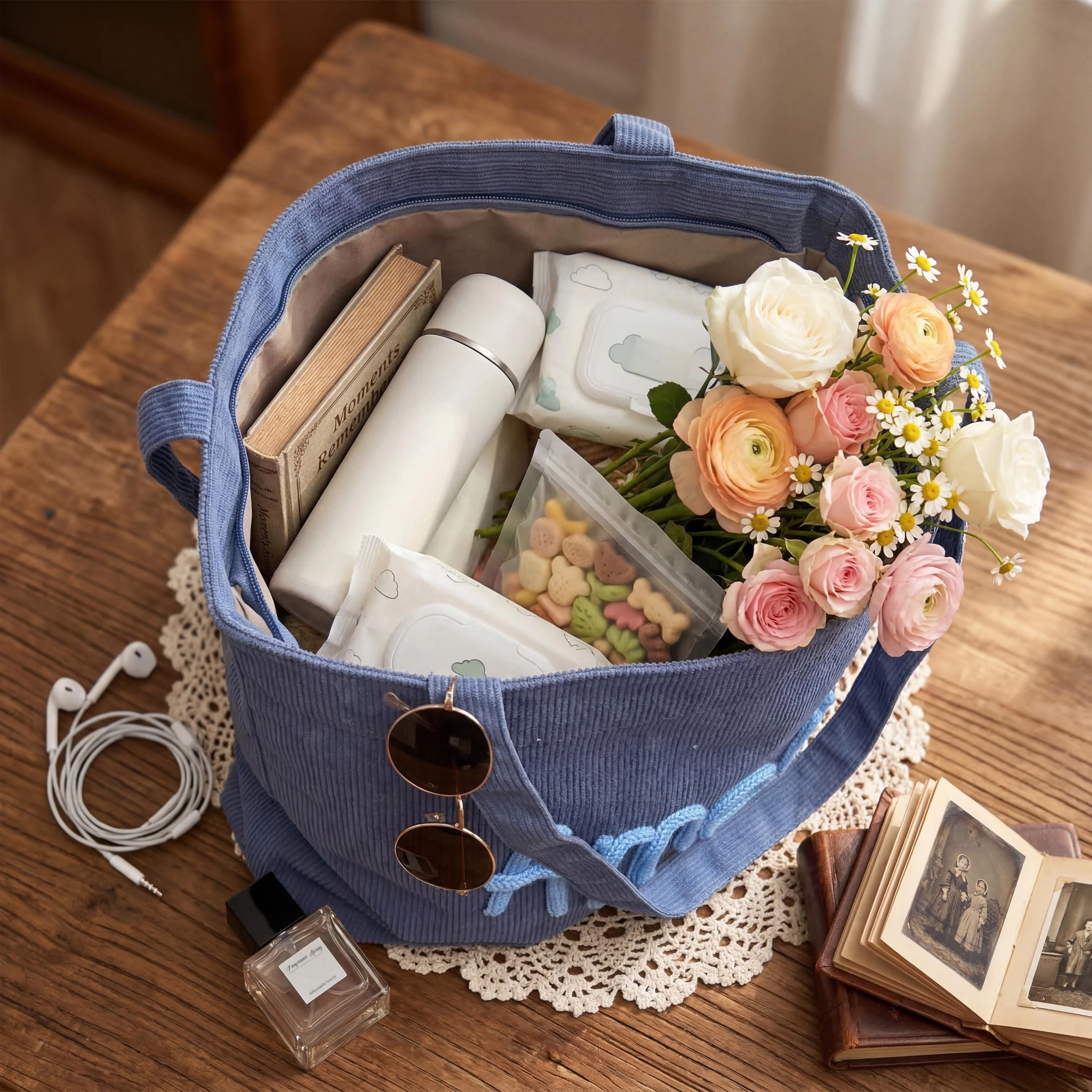 Personalized GIGI Corduroy Chunky Yarn Tote Bag, Mother's Day Surprise Gift for Grandma LM32 899769 - Image 8
