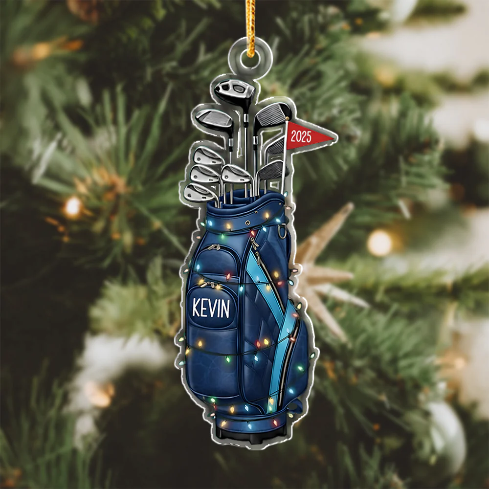 Personalized Golf Christmas Light Bag Acrylic Ornament 2025 Gift for Golf Lovers LM32 897527 - Image 2