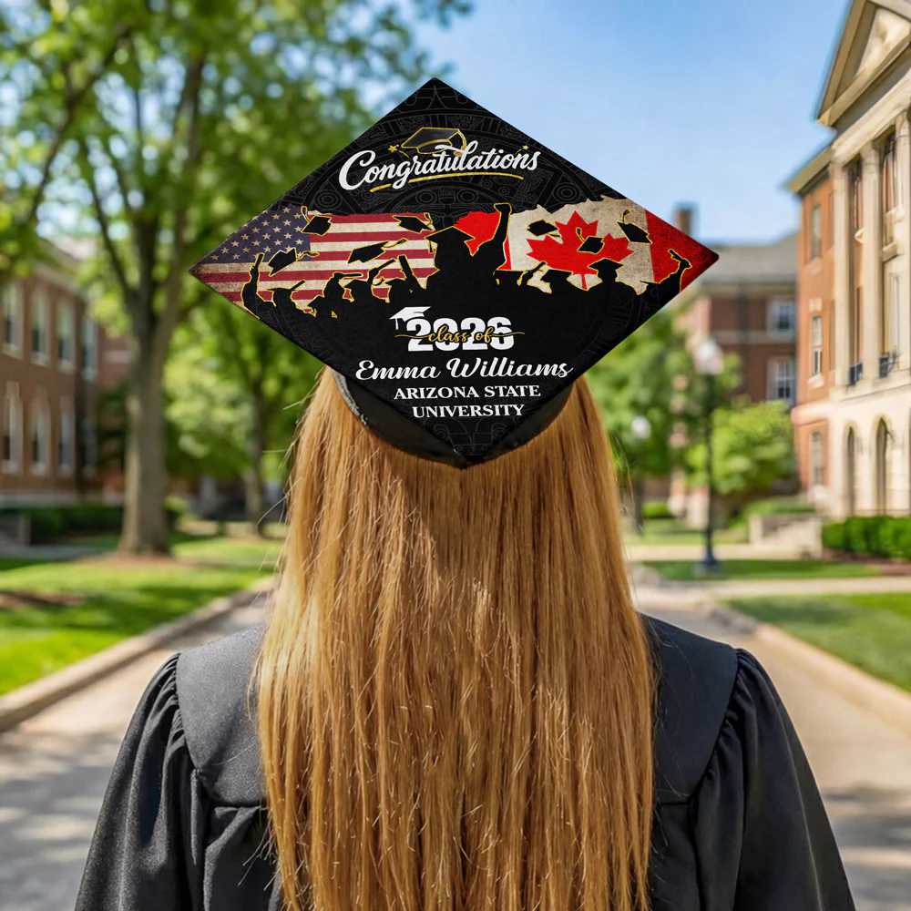 Personalized Grads National Flag Class Of 2026 Graduation Cap Topper LM32 899305 - Image 5