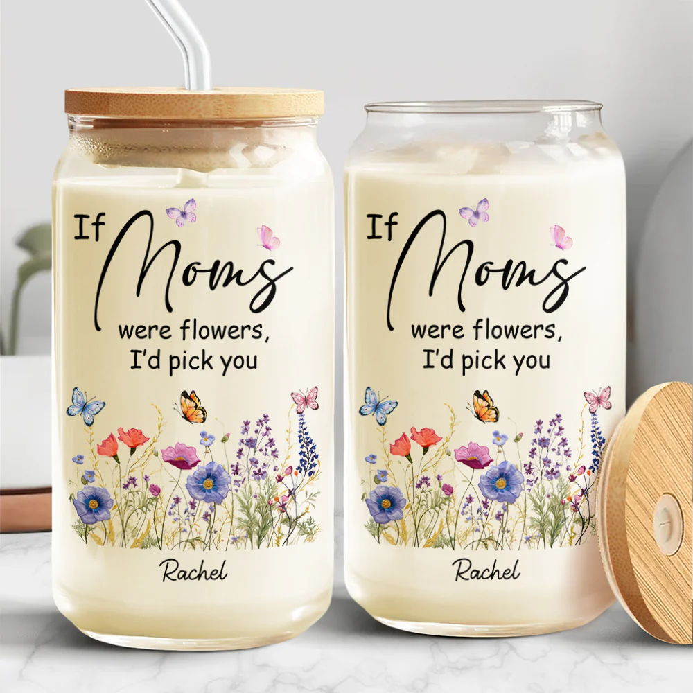 Personalized If Grandmas Were Flowers I'd Pick You Mother's Day Glass Can With Lid LM32 893295 - Image 2