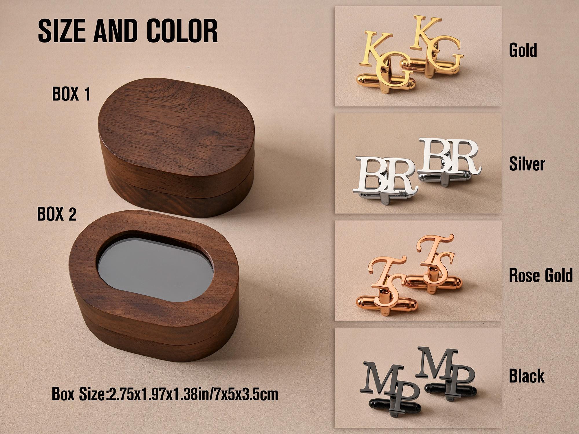Personalized Initial Cufflinks for Men, Best Man Gifts For Father's Day, Valentine, Groomsmen Gifts LM32 899483 - Image 2