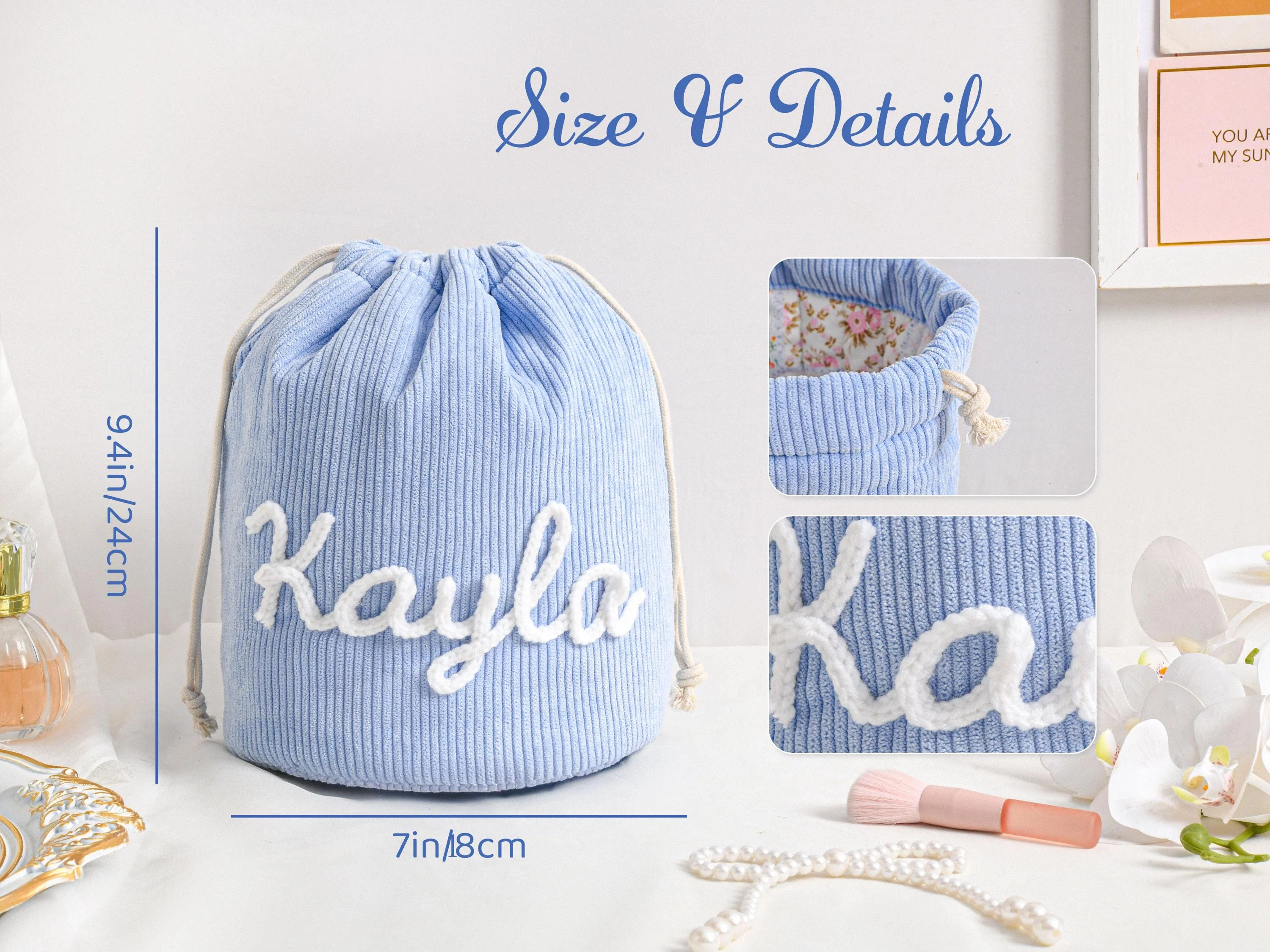 Personalized Large Capacity Makeup Bag, Toiletry Bag for Women, Her, Bachelorette Gift LM32 899791 - Image 5
