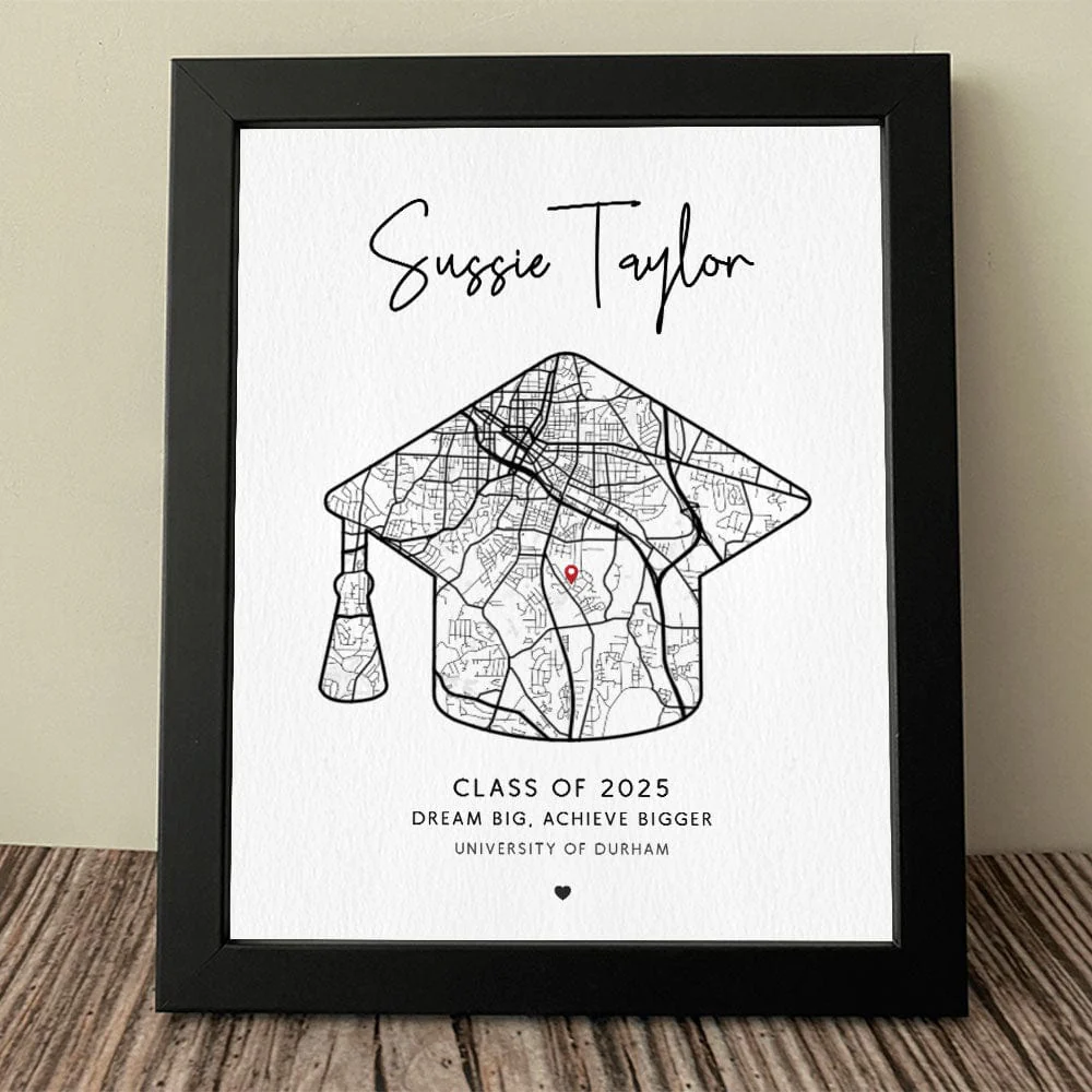 Personalized Map Graduation Picture Frame For Him, For Her LM32 893063 - Image 3