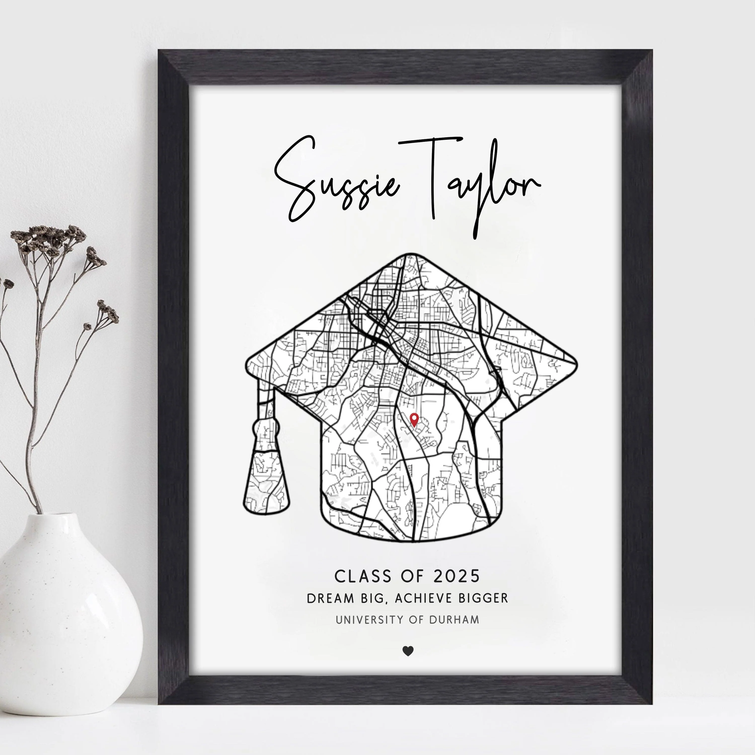 Personalized Map Graduation Picture Frame For Him, For Her LM32 893063 - Image 5