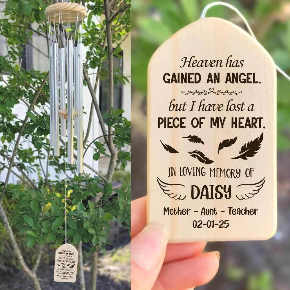 Personalized Memorial Gift Heaven Has Gained An Angel Wind Chimes LM32 893155 - Image 3