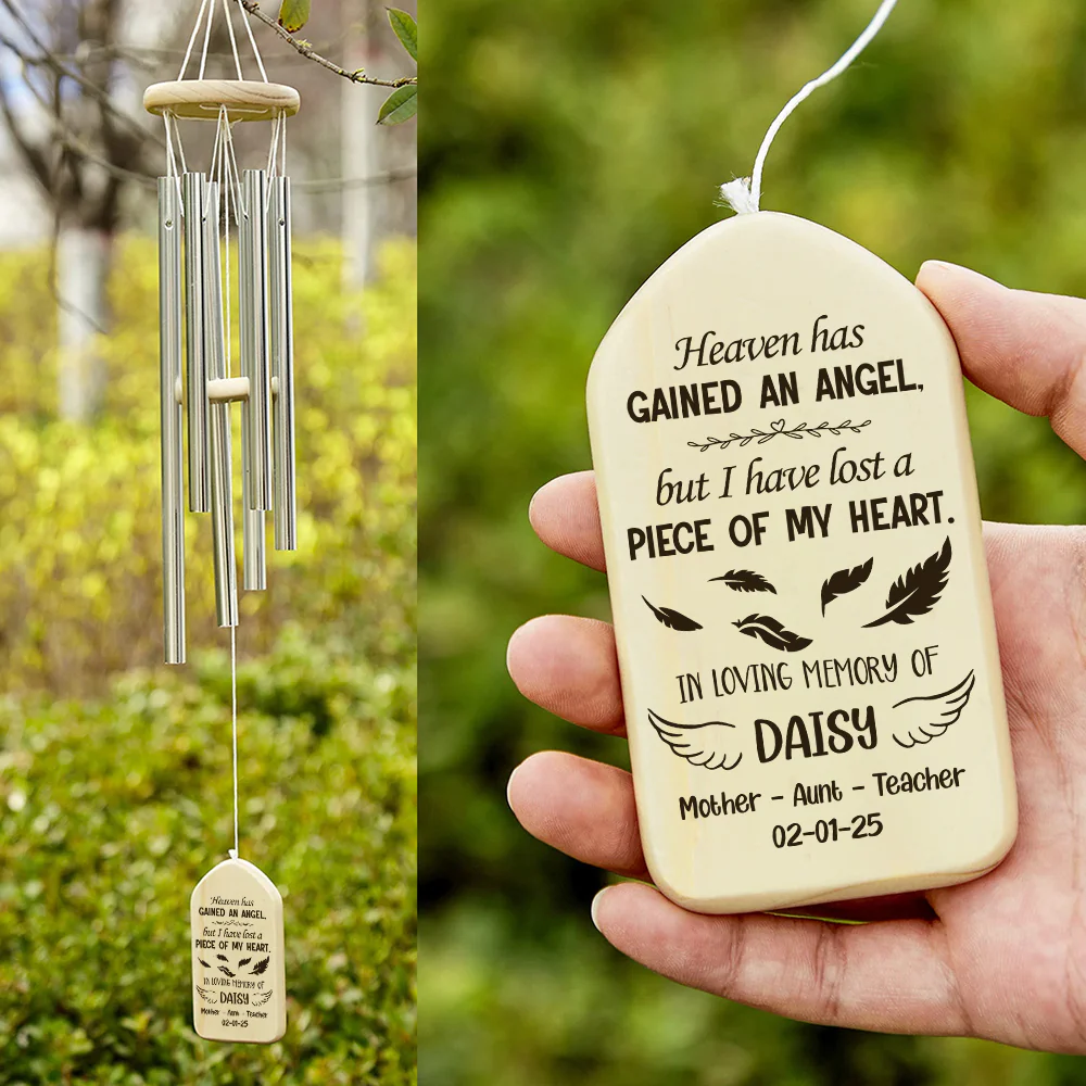 Personalized Memorial Gift Heaven Has Gained An Angel Wind Chimes LM32 893155 - Image 4
