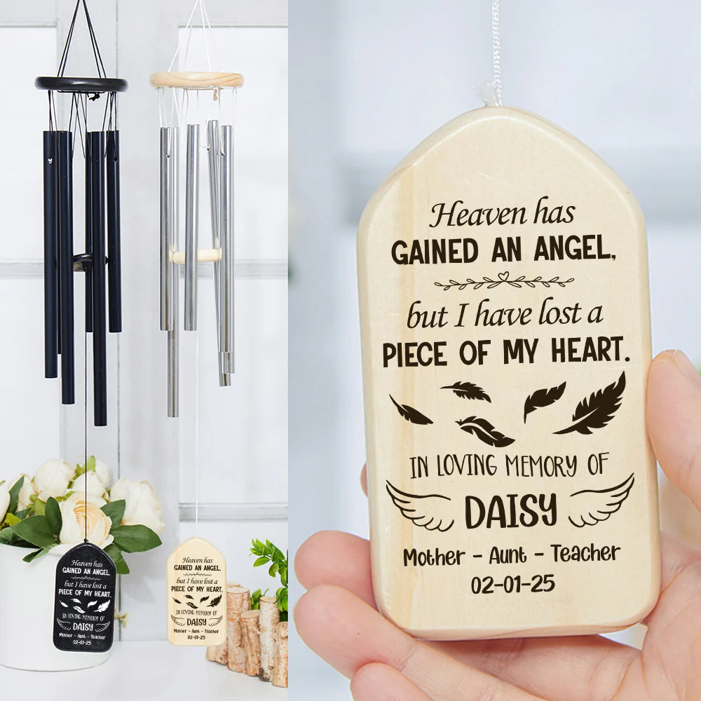 Personalized Memorial Gift Heaven Has Gained An Angel Wind Chimes LM32 893155 - Image 5