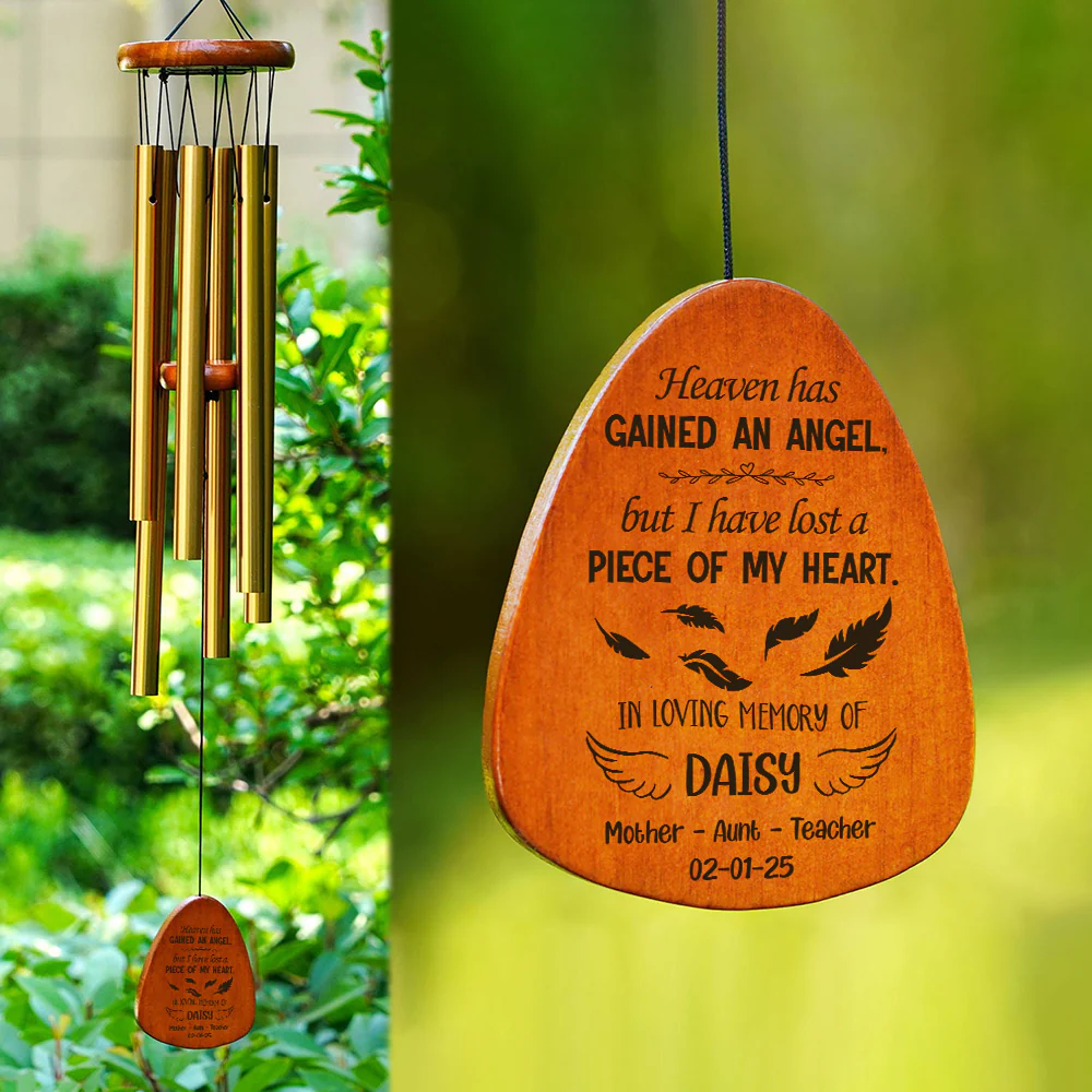 Personalized Memorial Gift Heaven Has Gained An Angel Wind Chimes LM32 893155 - Image 6