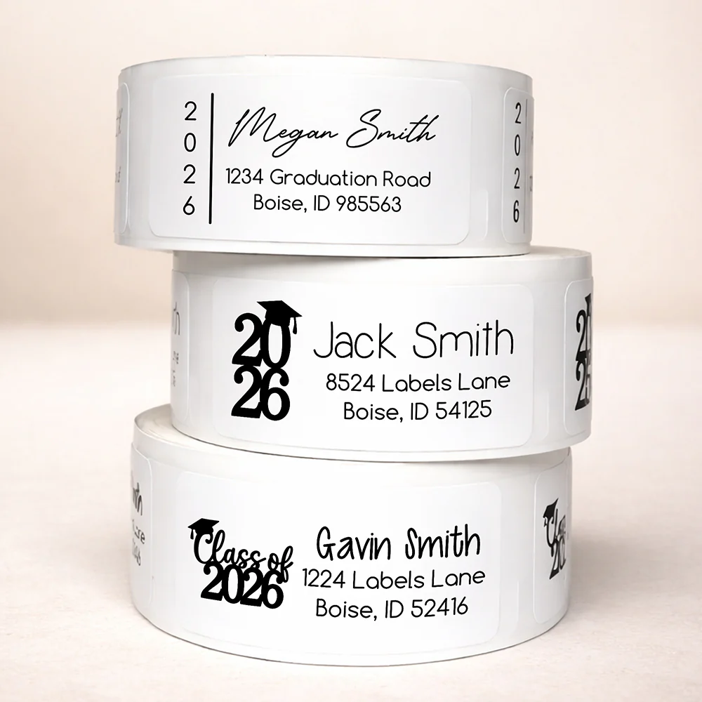 Personalized Name 2026 Graduation Party Address Labels Roll Sticker LM32 899333