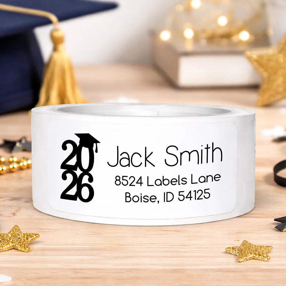 Personalized Name 2026 Graduation Party Address Labels Roll Sticker LM32 899333 - Image 2