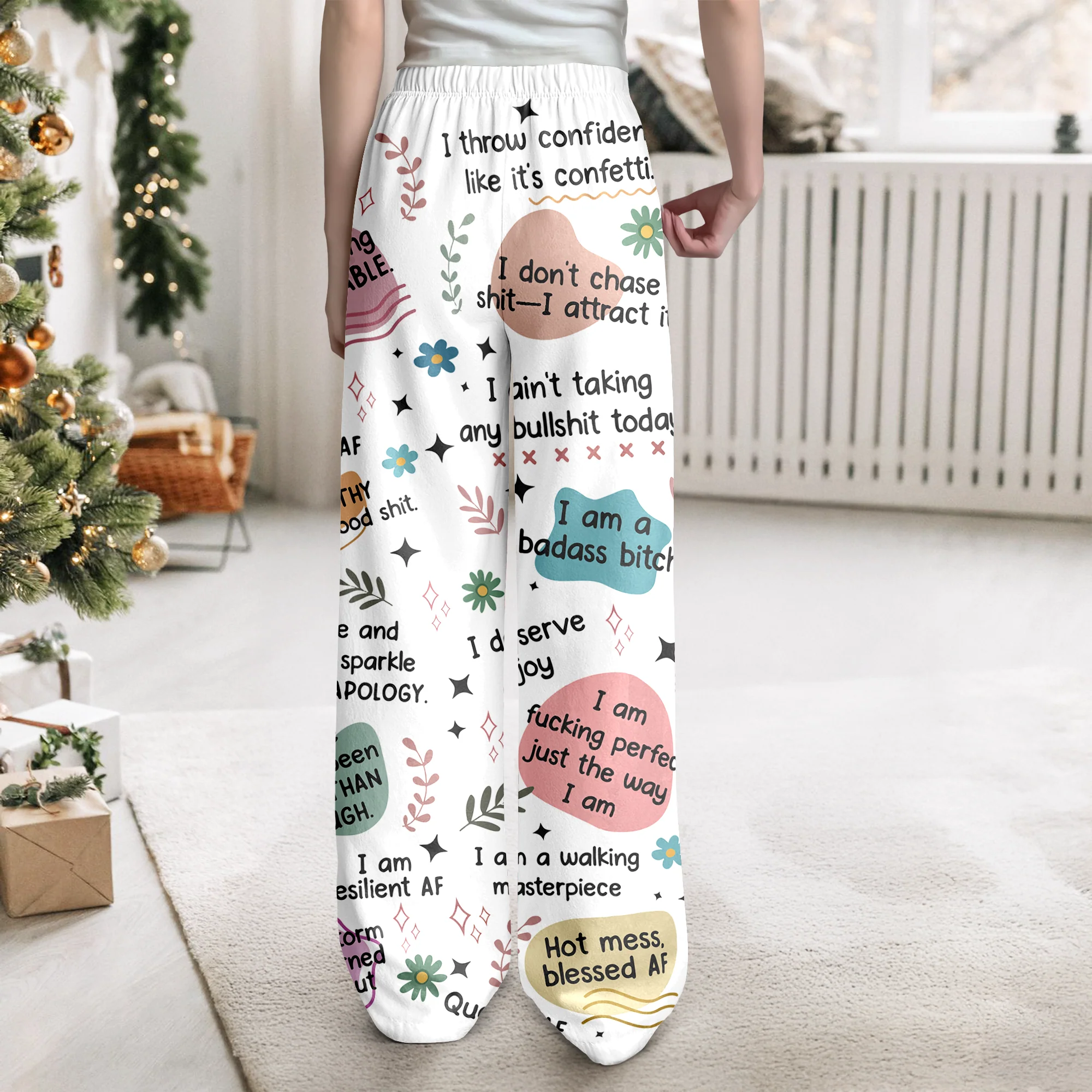 Personalized Name Bad B*tch Affirmation Funny Sweatpants For Bestie LM32 895385 - Image 3