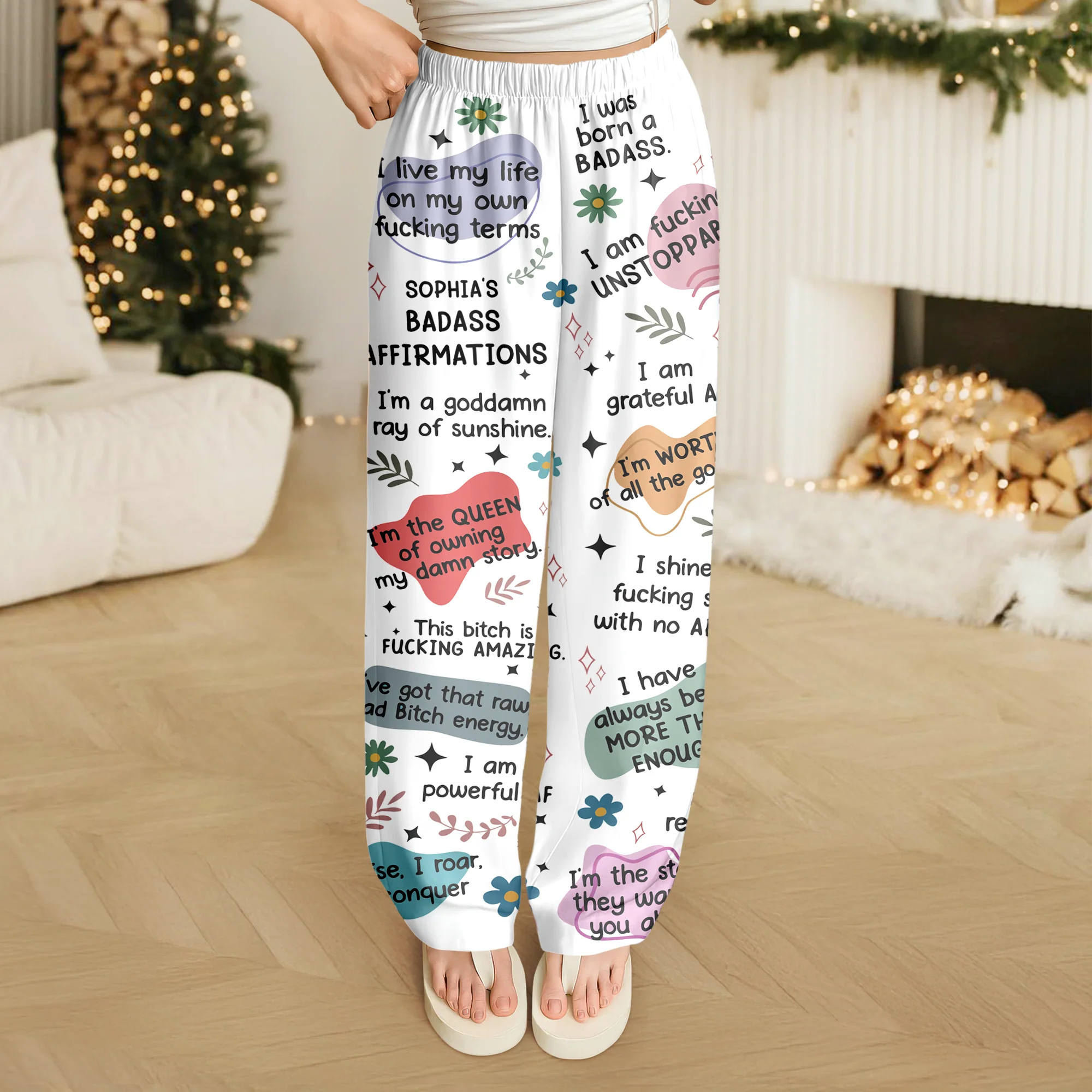Personalized Name Bad B*tch Affirmation Funny Sweatpants For Bestie LM32 895385 - Image 5