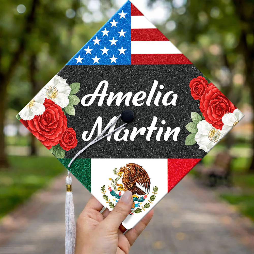 Personalized Name Congrats Graduation USA Flag Graduation Cap Topper LM32 899269 - Image 7