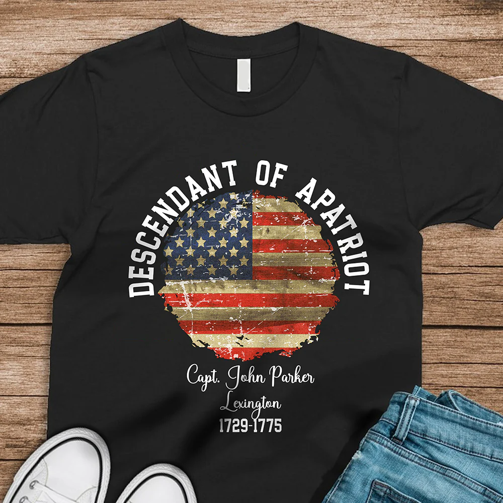 Personalized Name Descendant Of A Patriot Dark Shirt LM32 895543 - Image 5