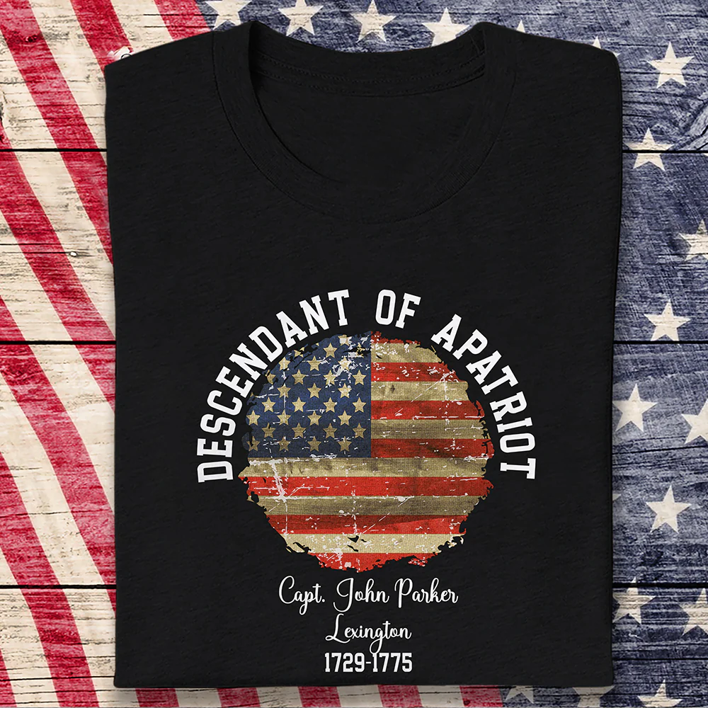 Personalized Name Descendant Of A Patriot Dark Shirt LM32 895543 - Image 8