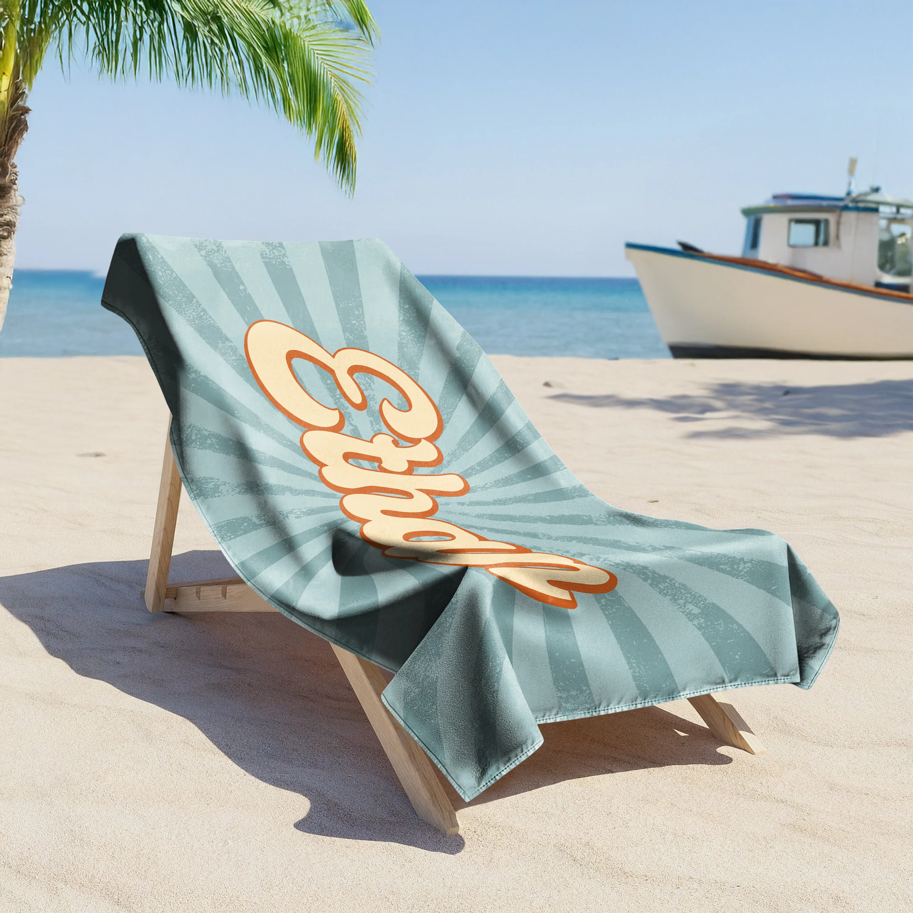 Personalized Name Party Summer Retro Style Beach Towels LM32 893445 - Image 3