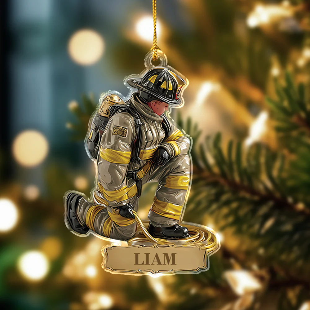 Personalized Name Proud Of Firefighter Christmas Acrylic Ornament LM32 897215 - Image 6