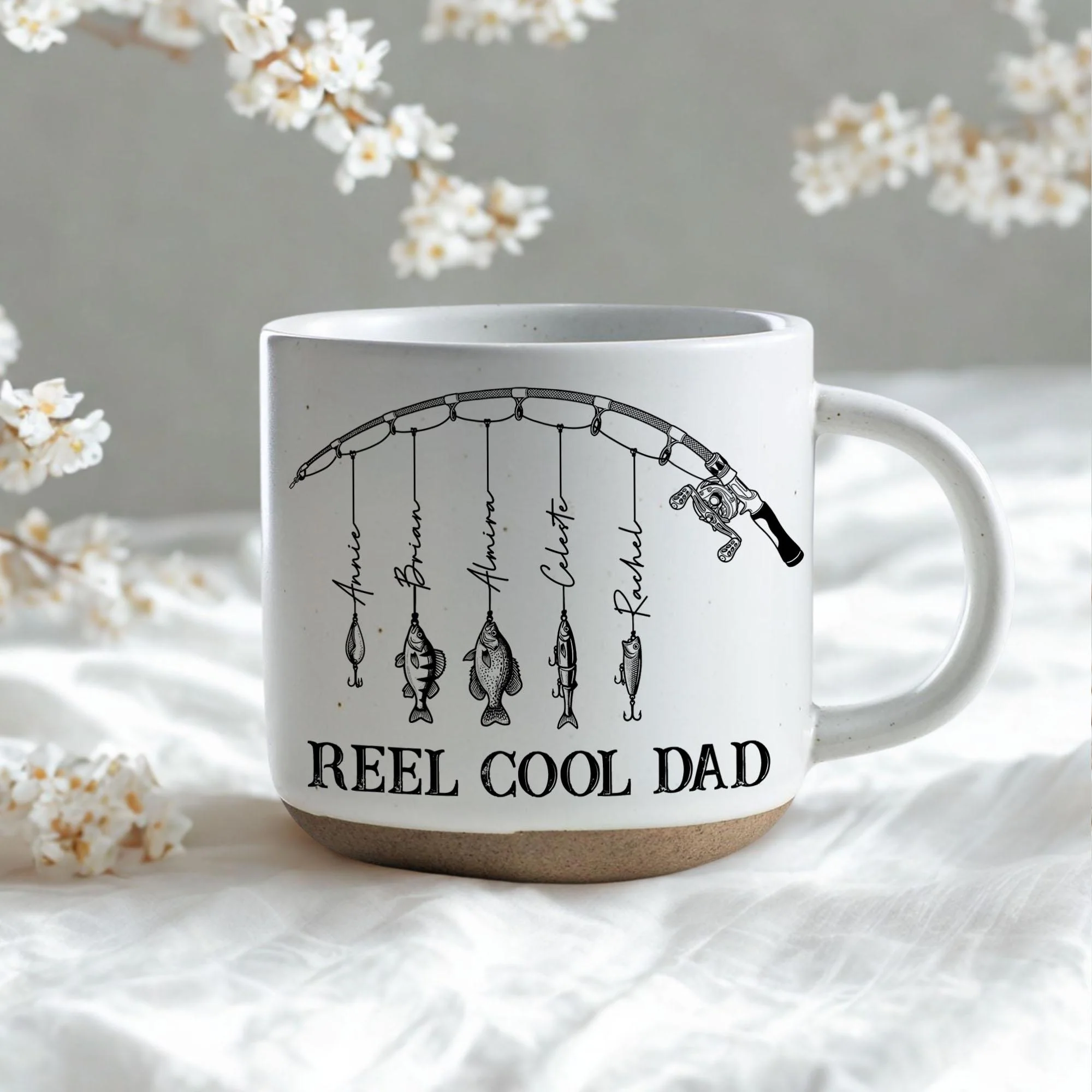 Personalized Name Reel Cool Dad Fishing Pottery Mug, Fishing Lover Gift LM32 669245 - Image 4