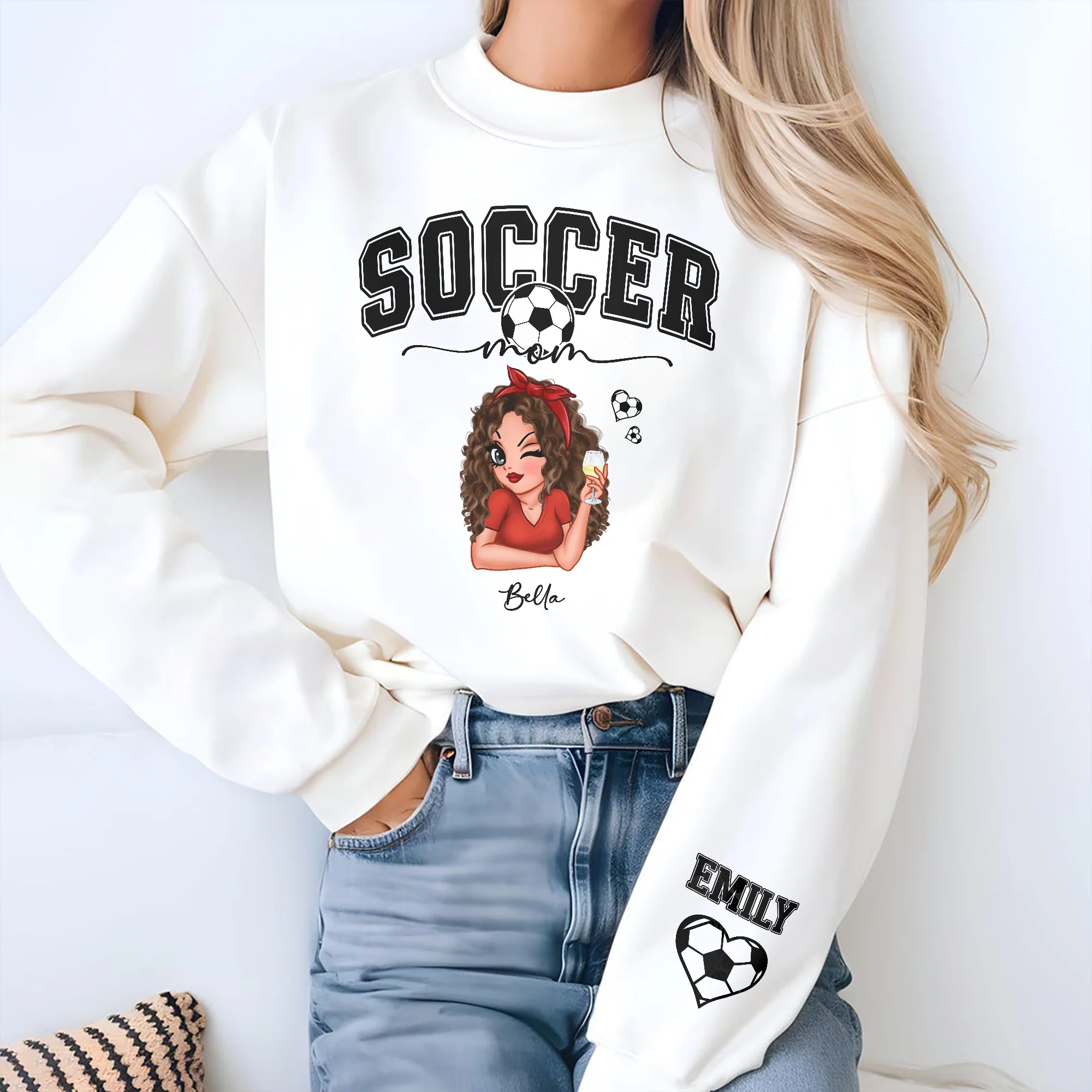 Personalized Name Soccer Mom Sleeve Printed Sweatshirt For Sport Players LM32 895807 - Image 3
