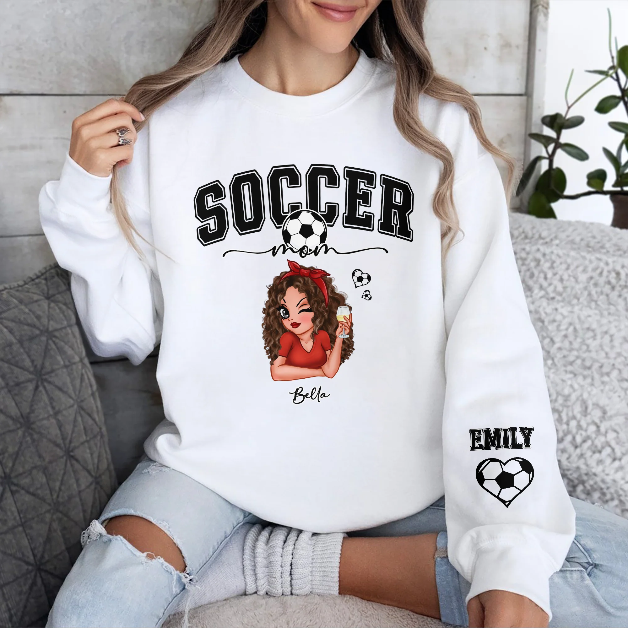 Personalized Name Soccer Mom Sleeve Printed Sweatshirt For Sport Players LM32 895807 - Image 4