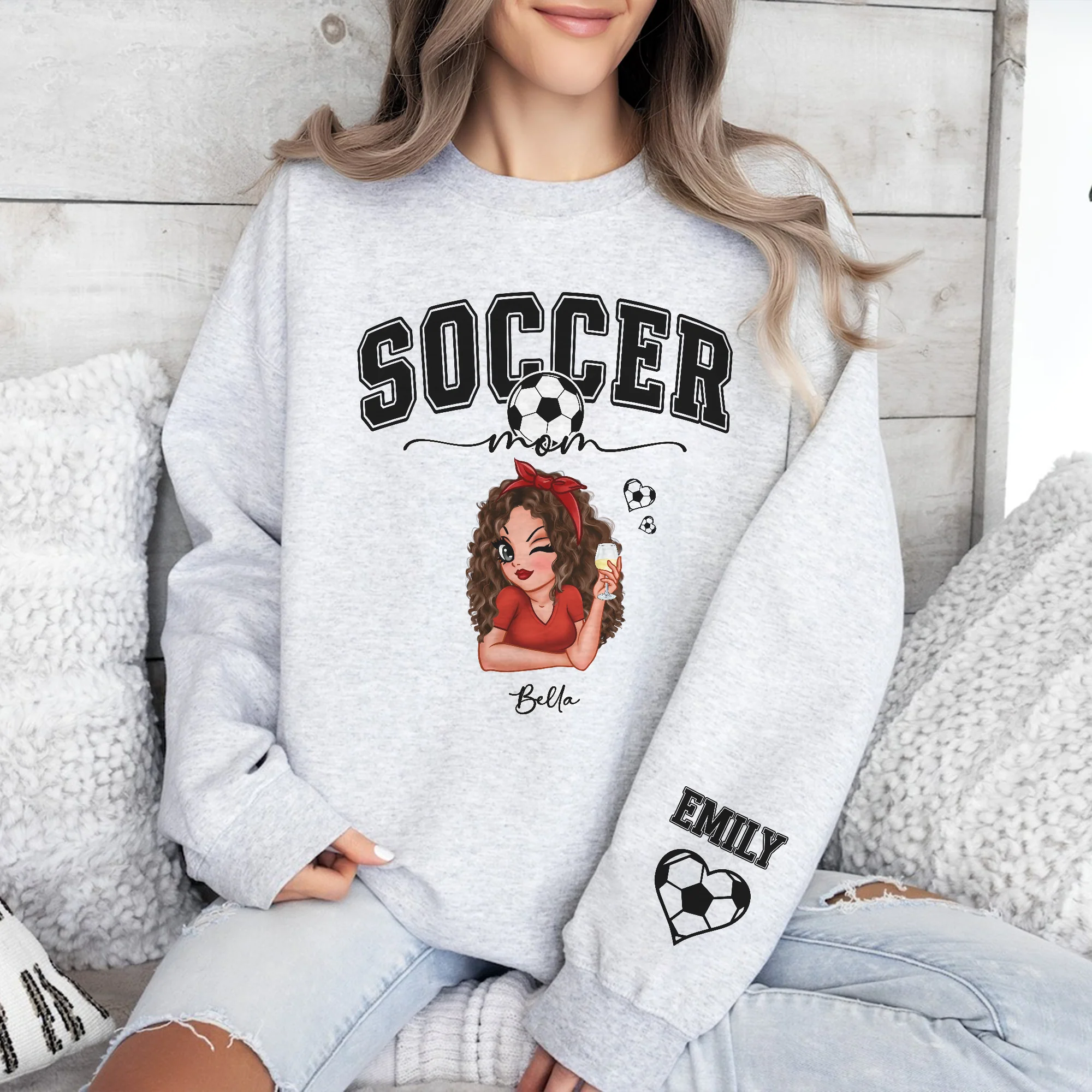 Personalized Name Soccer Mom Sleeve Printed Sweatshirt For Sport Players LM32 895807 - Image 5