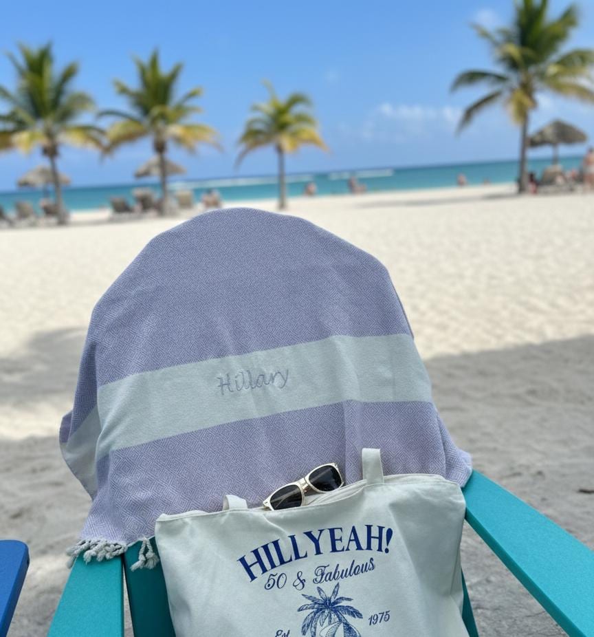 Personalized Name Turkish Beach Towel, Pool Towel- Holiday Gift, Party Gifts, Mother's Day, Bachelorette Favor Towel Gift LM32 899897 - Image 4