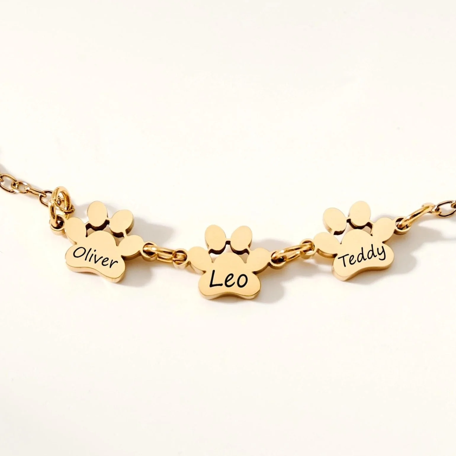 Personalized Pet Name Paw Print Bracelet, Minimalist Dog Cat Paw Jewelry LM32 669429 - Image 8